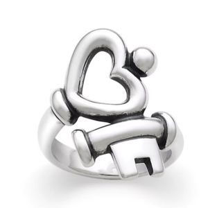 James Avery key to my heart sterling silver ring